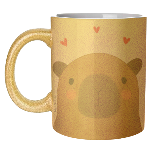 Capybara in love - unique mug by Juliana Motzko