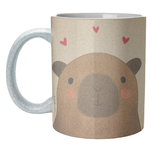Capybara in love - unique mug by Juliana Motzko