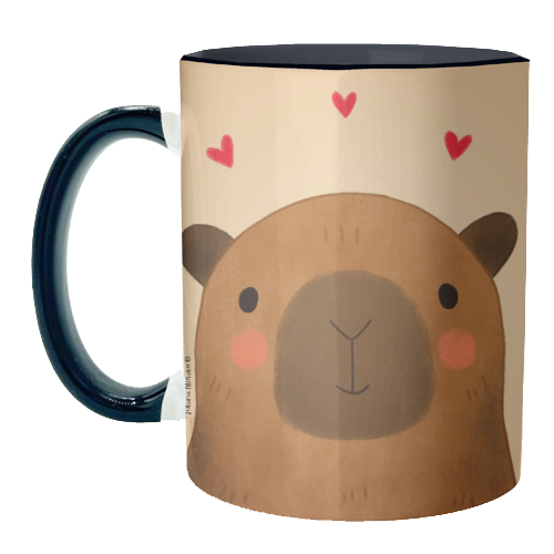 Capybara in love - unique mug by Juliana Motzko