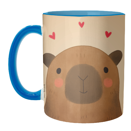 Capybara in love - unique mug by Juliana Motzko
