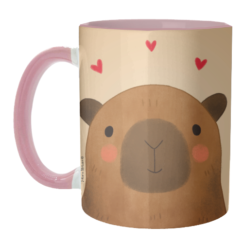 Capybara in love - unique mug by Juliana Motzko