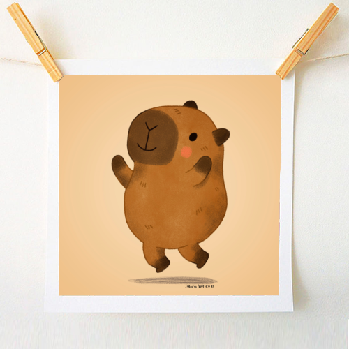 Capybara jumping - A1 - A4 art print by Juliana Motzko