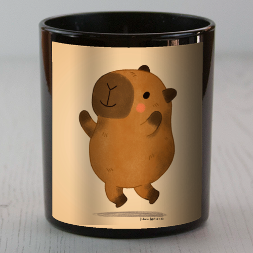 Capybara jumping - scented candle by Juliana Motzko