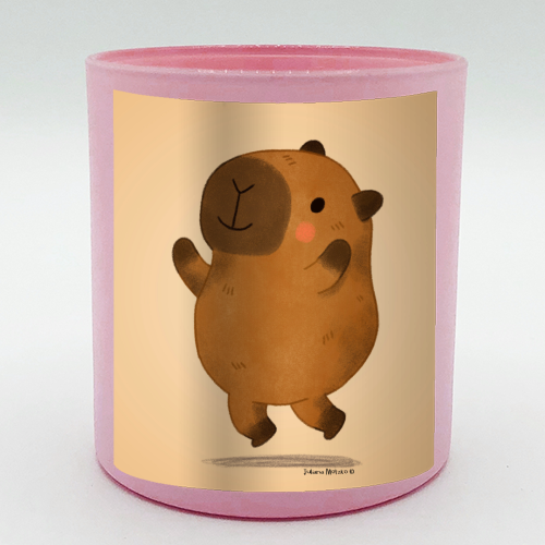 Capybara jumping - scented candle by Juliana Motzko