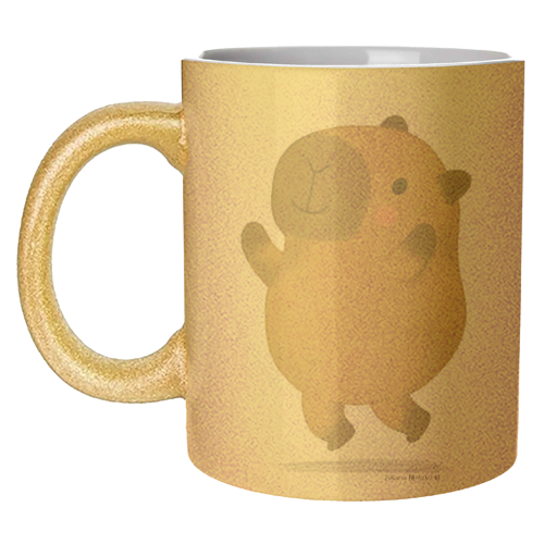 Capybara jumping - unique mug by Juliana Motzko