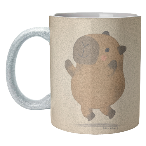 Capybara jumping - unique mug by Juliana Motzko