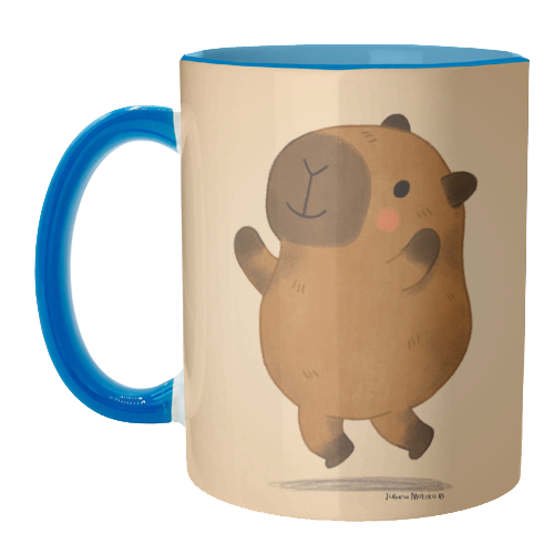 Capybara jumping - unique mug by Juliana Motzko