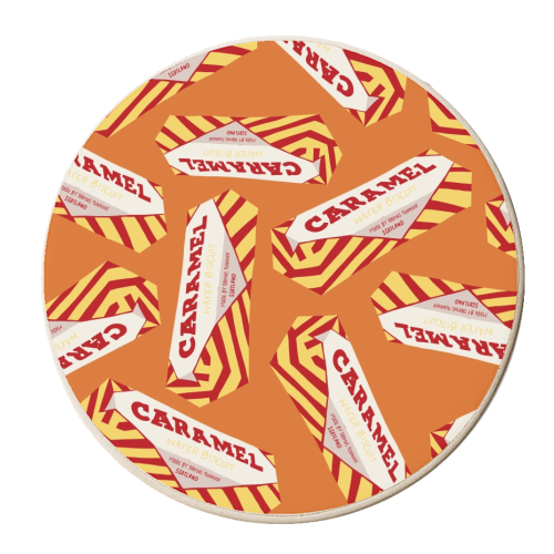 Caramel biscuit - personalised beer coaster by Stonefoxes