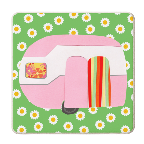 Caravan Holiday - personalised beer coaster by Chimps Tea Party