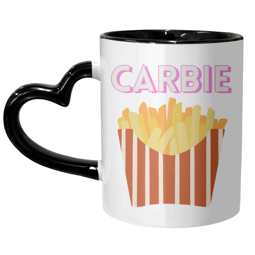Carbie - French Fries Before Guys - unique mug by Nida Designs
