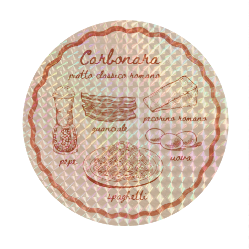 Carbonara - Circle Sticker by Ms Doodle