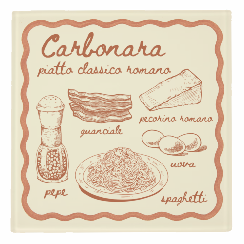 Carbonara - personalised beer coaster by Ms Doodle