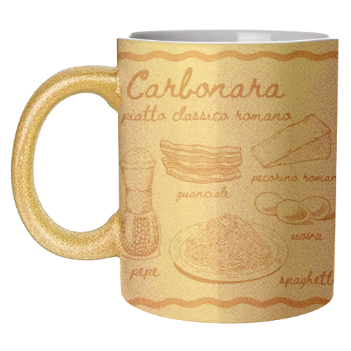Carbonara - unique mug by Ms Doodle