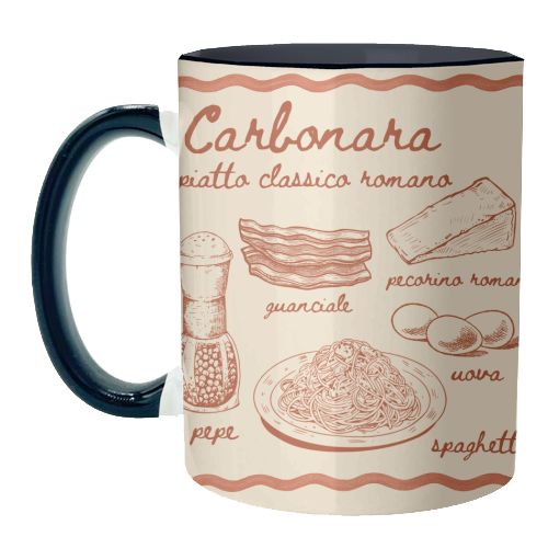 Carbonara - unique mug by Ms Doodle