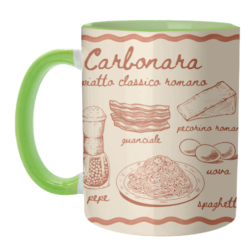 Carbonara - unique mug by Ms Doodle