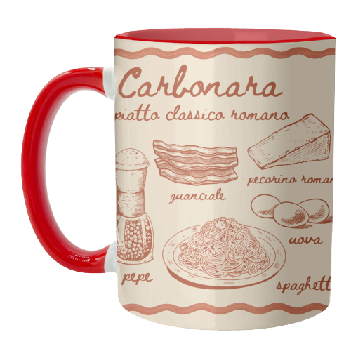 Carbonara - unique mug by Ms Doodle