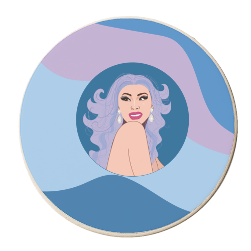 Cardi B - personalised beer coaster by Laura Lonsdale
