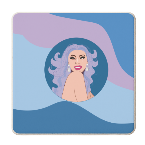 Cardi B - personalised beer coaster by Laura Lonsdale