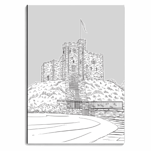 Cardiff Castle (Grey Background) - personalised A4, A5, A6 notebook by Adam Regester