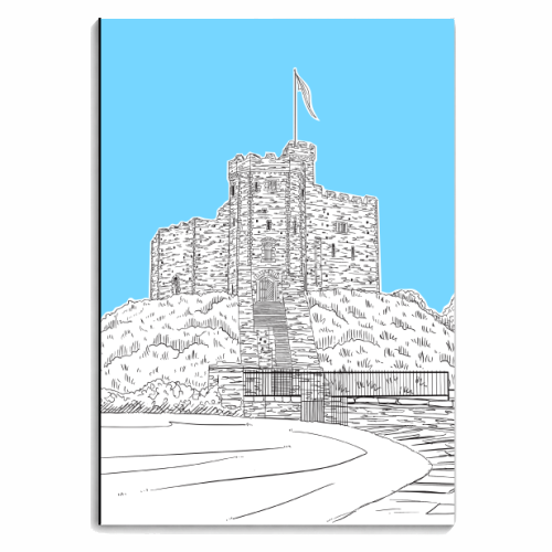 Cardiff Castle, Wales (Blue Version) - personalised A4, A5, A6 notebook by Adam Regester