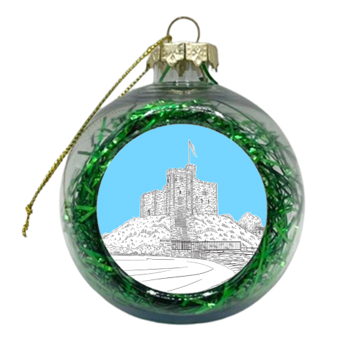 Cardiff Castle, Wales (Blue Version) - xmas bauble by Adam Regester