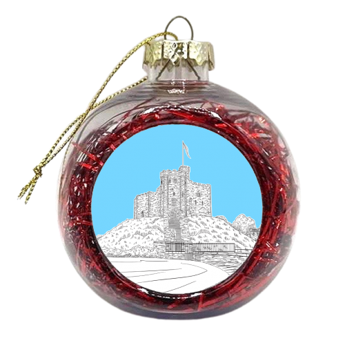 Cardiff Castle, Wales (Blue Version) - xmas bauble by Adam Regester
