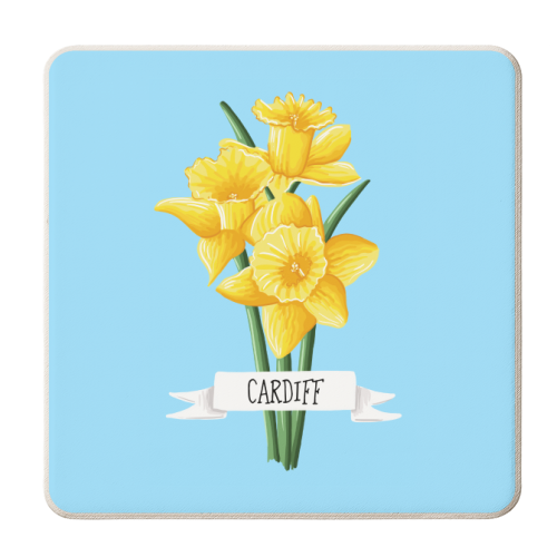 Cardiff Daffodils - personalised beer coaster by Adam Regester