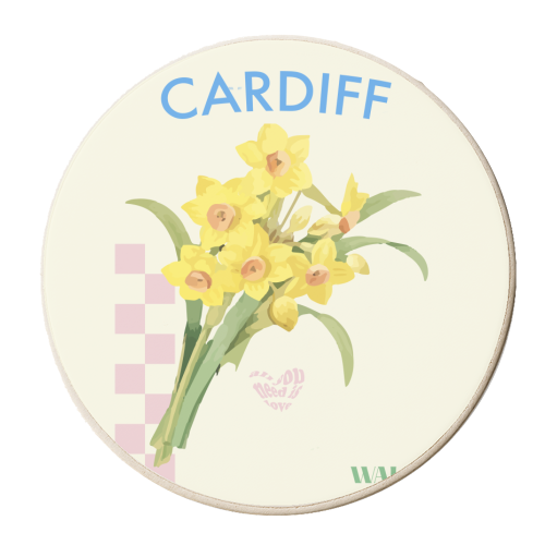 Cardiff Daffodil's - personalised beer coaster by Move Studio