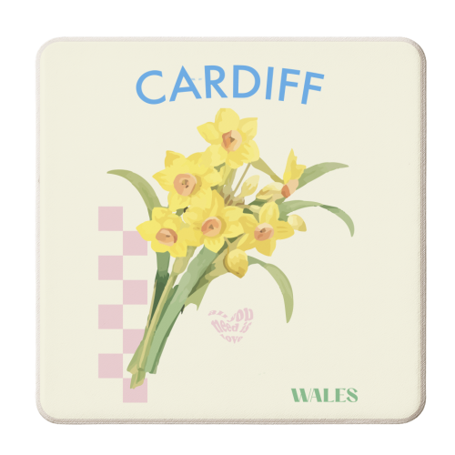 Cardiff Daffodil's - personalised beer coaster by Move Studio