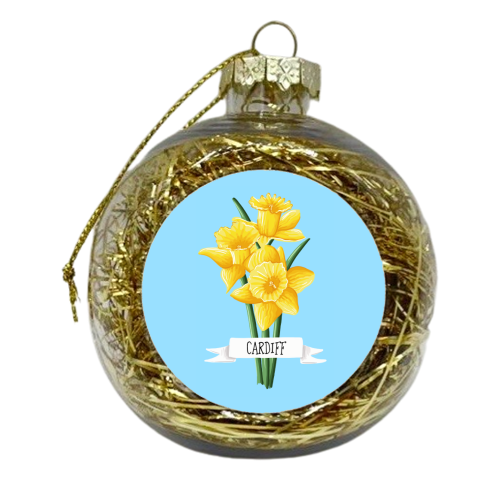 Cardiff Daffodils - xmas bauble by Adam Regester