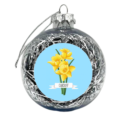 Cardiff Daffodils - xmas bauble by Adam Regester