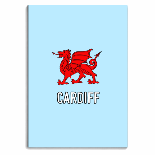 Cardiff (Red Welsh Dragon On Blue) - personalised A4, A5, A6 notebook by Adam Regester