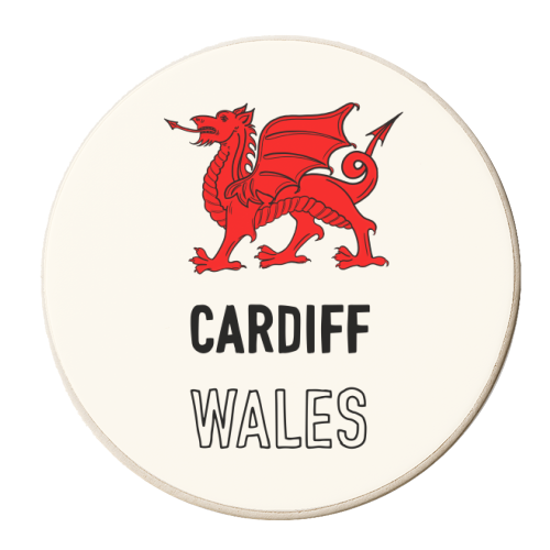 Cardiff (Wales) Red Dragon - personalised beer coaster by Adam Regester