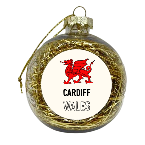 Cardiff (Wales) Red Dragon - xmas bauble by Adam Regester