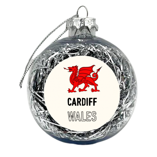 Cardiff (Wales) Red Dragon - xmas bauble by Adam Regester