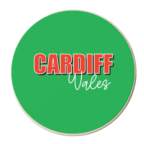 Cardiff Wales (Red & Green) - personalised beer coaster by Adam Regester