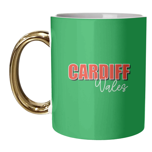 Cardiff Wales (Red & Green) - unique mug by Adam Regester