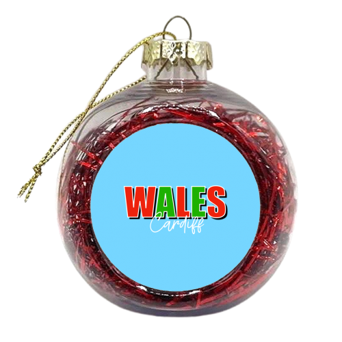 Cardiff WALES (Typographic Design) - xmas bauble by Adam Regester