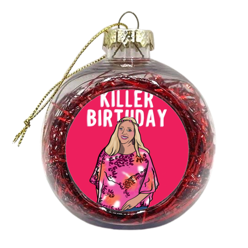Carole Baskin Killer Birthday Tiger king - xmas bauble by Niomi Fogden