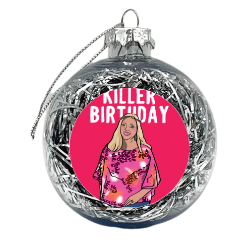Carole Baskin Killer Birthday Tiger king - xmas bauble by Niomi Fogden