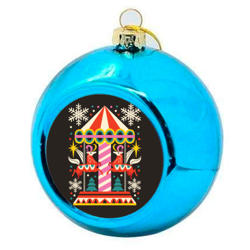 Carousel Christmas Geometric Design - colourful christmas bauble by AbiGoLucky
