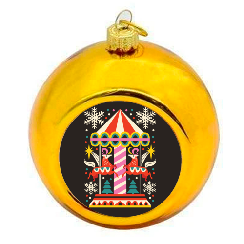Carousel Christmas Geometric Design - colourful christmas bauble by AbiGoLucky