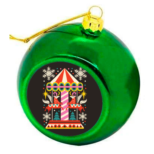 Carousel Christmas Geometric Design - colourful christmas bauble by AbiGoLucky