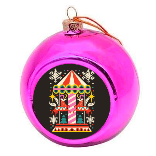 Carousel Christmas Geometric Design - colourful christmas bauble by AbiGoLucky