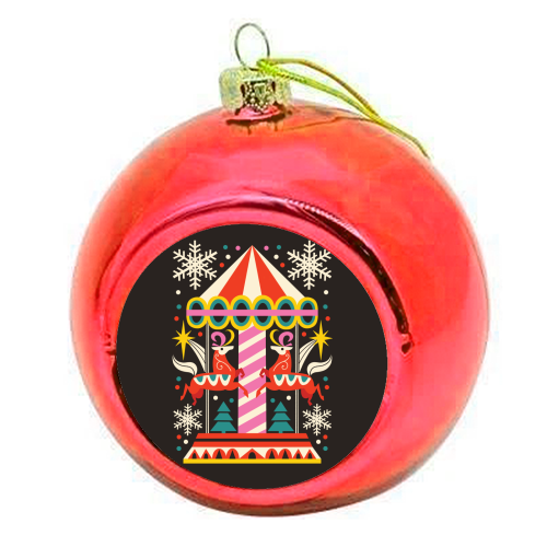 Carousel Christmas Geometric Design - colourful christmas bauble by AbiGoLucky