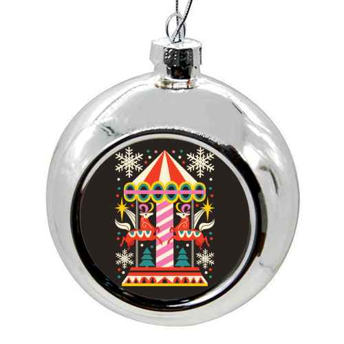 Carousel Christmas Geometric Design - colourful christmas bauble by AbiGoLucky