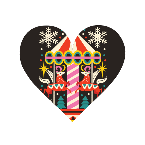 Carousel Christmas Geometric Design - Magnet by AbiGoLucky