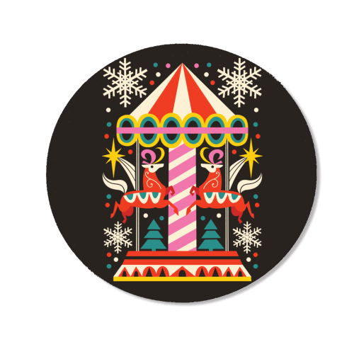 Carousel Christmas Geometric Design - Magnet by AbiGoLucky