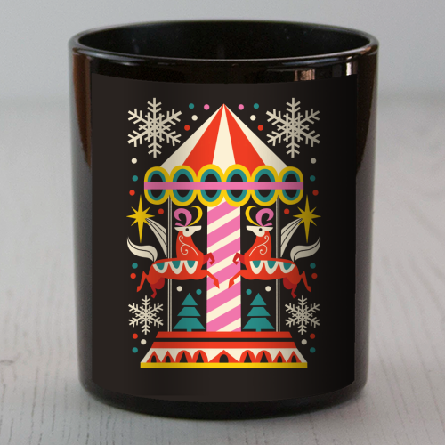 Carousel Christmas Geometric Design - scented candle by AbiGoLucky