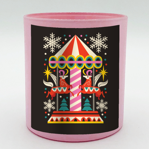 Carousel Christmas Geometric Design - scented candle by AbiGoLucky